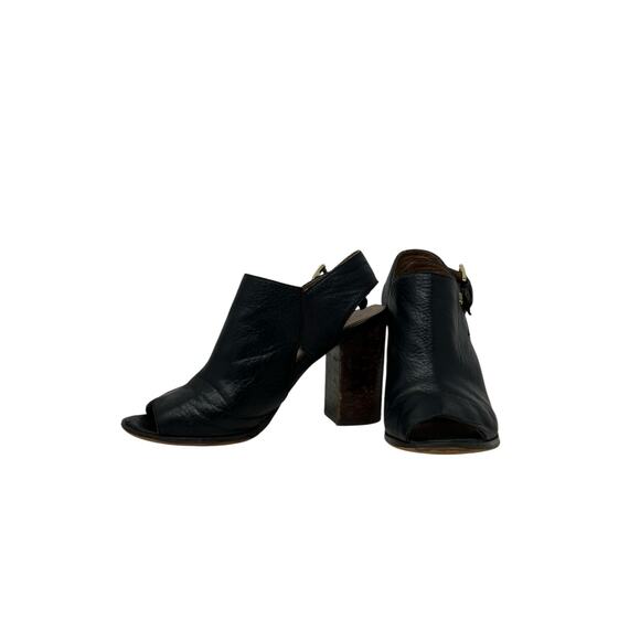 Tommy Hilfiger Black Leather Open Toe Sling Back Heeled Sandals Shoes size 8M - Picture 13 of 16